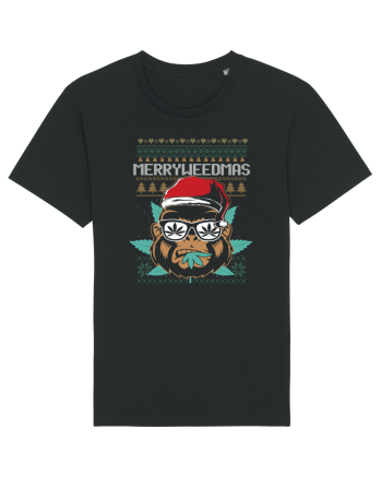 Merry Weedmas Funny Gorilla Black