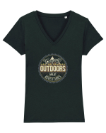 Camping Outdoors Great Adventures Tricou mânecă scurtă guler V Damă Evoker