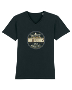 Camping Outdoors Great Adventures Tricou mânecă scurtă guler V Bărbat Presenter