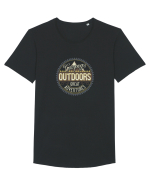 Camping Outdoors Great Adventures Tricou mânecă scurtă guler larg Bărbat Skater