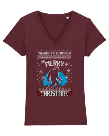 Thanks To Everyone Merry Christmas Bigfoot Burgundy