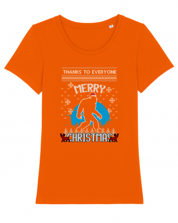 Thanks To Everyone Merry Christmas Bigfoot Bright Orange