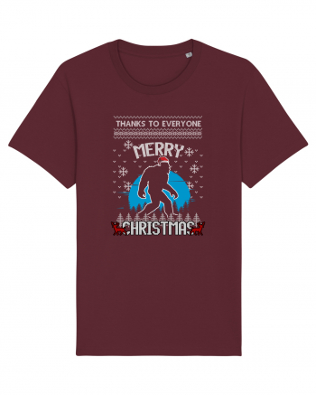 Thanks To Everyone Merry Christmas Bigfoot Burgundy