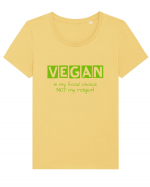 VEGAN Tricou mânecă scurtă guler larg fitted Damă Expresser