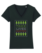 Tree lives matter Tricou mânecă scurtă guler V Damă Evoker