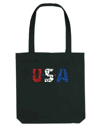 USA FLAG 50 STATES Black