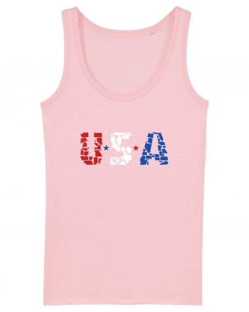 USA FLAG 50 STATES Cotton Pink