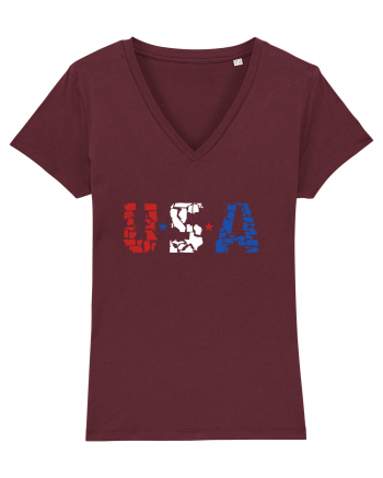 USA FLAG 50 STATES Burgundy