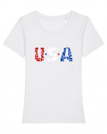 USA FLAG 50 STATES White