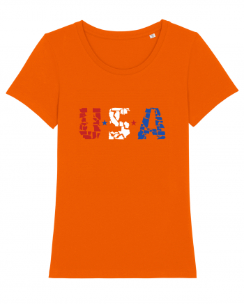 USA FLAG 50 STATES Bright Orange