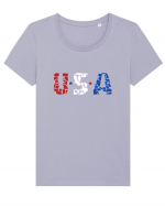 USA FLAG 50 STATES Tricou mânecă scurtă guler larg fitted Damă Expresser