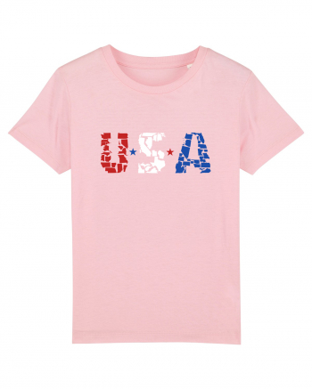 USA FLAG 50 STATES Cotton Pink