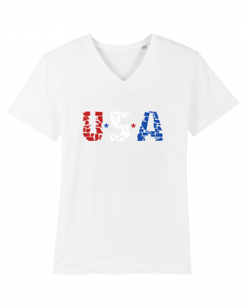 USA FLAG 50 STATES White