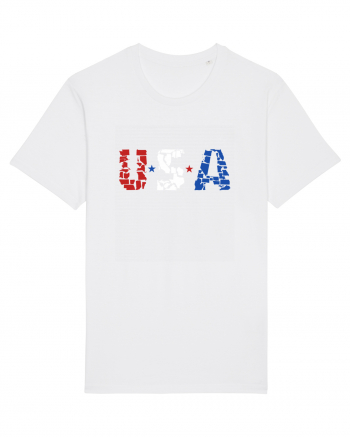 USA FLAG 50 STATES White