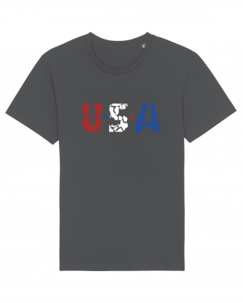 USA FLAG 50 STATES Anthracite