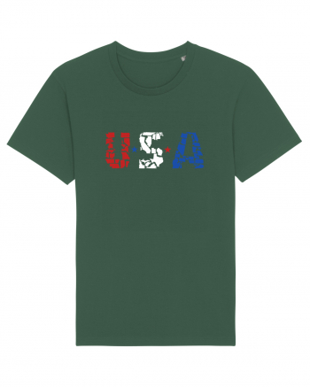 USA FLAG 50 STATES Bottle Green