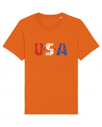 USA FLAG 50 STATES Bright Orange