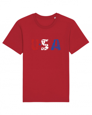 USA FLAG 50 STATES Red