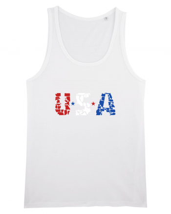 USA FLAG 50 STATES White