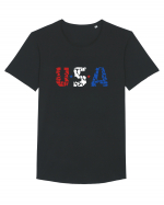 USA FLAG 50 STATES Tricou mânecă scurtă guler larg Bărbat Skater