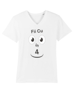 Cu ochii în 4 Tricou mânecă scurtă guler V Bărbat Presenter