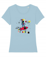 Praf de stele Tricou mânecă scurtă guler larg fitted Damă Expresser