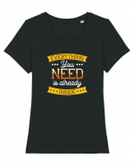 Everything you need is already inside Tricou mânecă scurtă guler larg fitted Damă Expresser