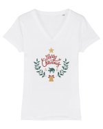 Christmas Tricou mânecă scurtă guler V Damă Evoker