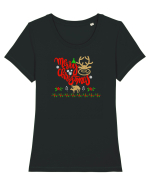 Doi cerbi Tricou mânecă scurtă guler larg fitted Damă Expresser