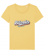 Bitcoin Tricou mânecă scurtă guler larg fitted Damă Expresser