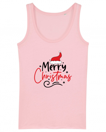 Merry Christmas Red Hat Cotton Pink