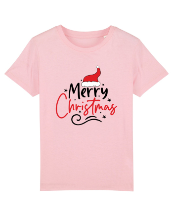 Merry Christmas Red Hat Cotton Pink