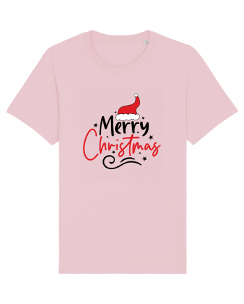 Merry Christmas Red Hat Cotton Pink