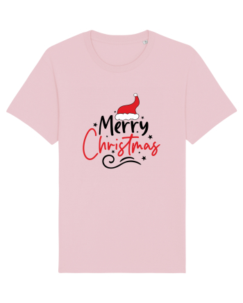 Merry Christmas Red Hat Cotton Pink
