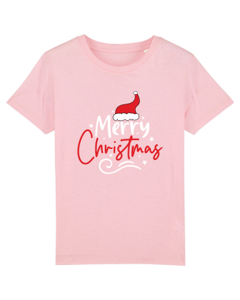 Merry Christmas Red Hat (alb) Cotton Pink