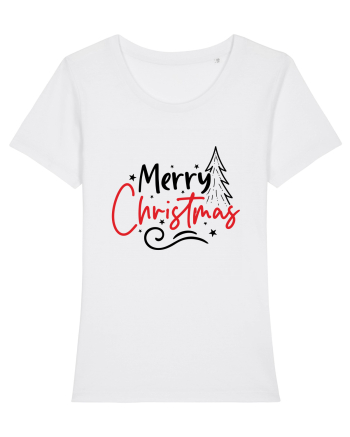 Merry Christmas Tree White