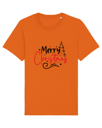 Merry Christmas Tree Bright Orange