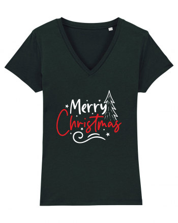Merry Christmas Tree (alb) Black