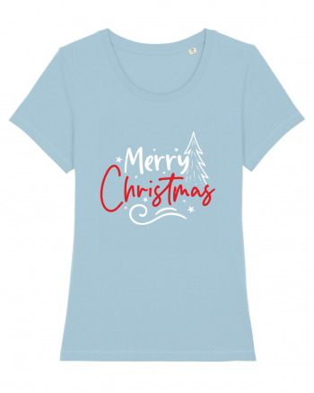 Merry Christmas Tree (alb) Sky Blue