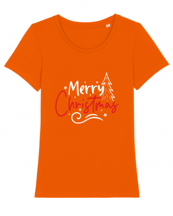 Merry Christmas Tree (alb) Bright Orange