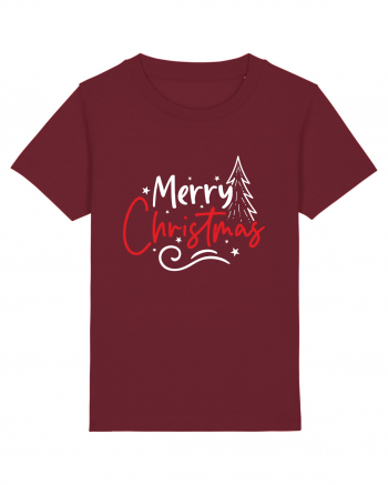 Merry Christmas Tree (alb) Burgundy
