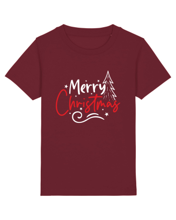 Merry Christmas Tree (alb) Burgundy