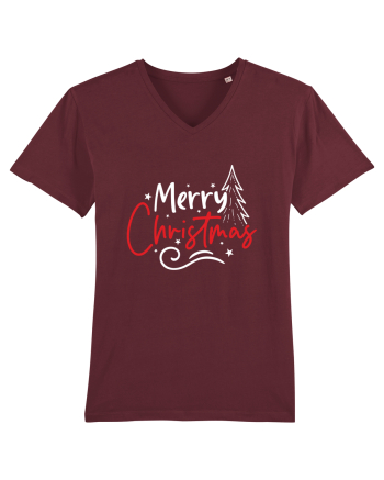 Merry Christmas Tree (alb) Burgundy