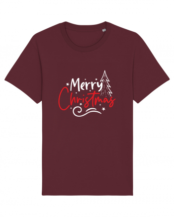 Merry Christmas Tree (alb) Burgundy