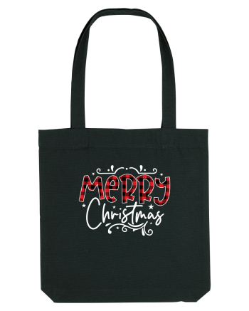Merry Christmas Material (alb) Black