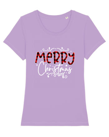 Merry Christmas Material (alb) Lavender Dawn
