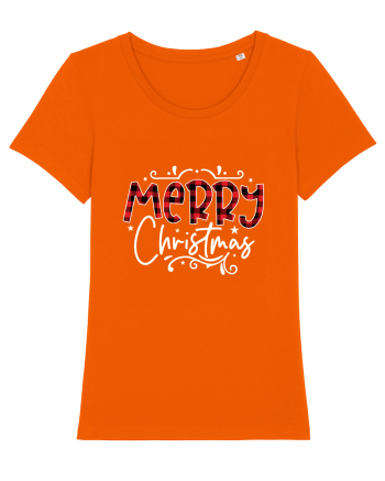 Merry Christmas Material (alb) Bright Orange