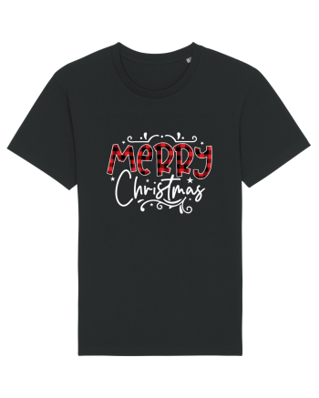 Merry Christmas Material (alb) Black