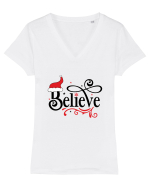Believe Red Hat  Tricou mânecă scurtă guler V Damă Evoker