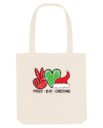 Peace Love Christmas Sacoșă textilă
